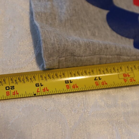 Champion Script Logo Wrap Around T-Shirt Heather Grey Short Sleeve Size Large - Picture 9 of 11